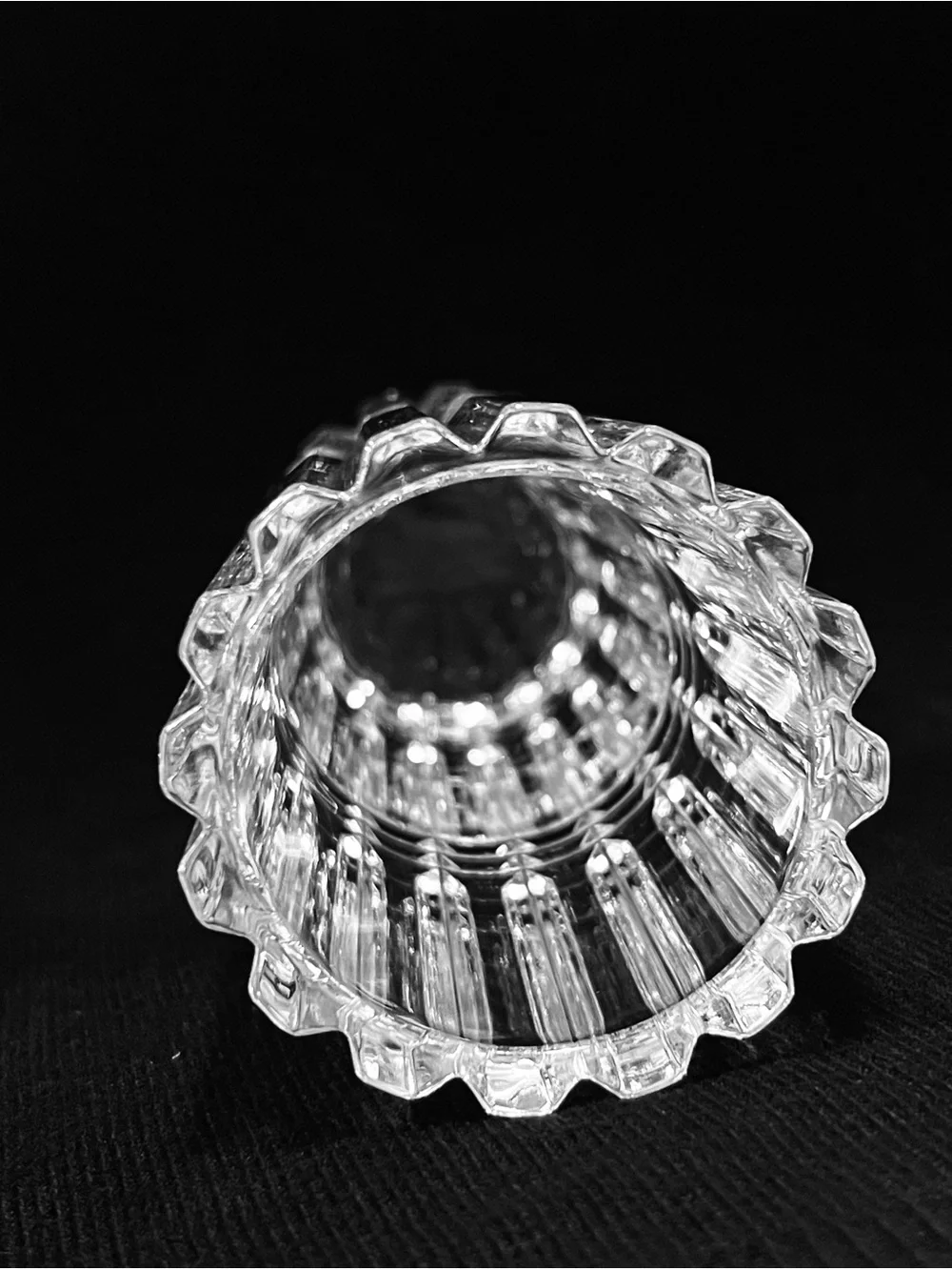 Vintage Midcentury Modern Cut Crystal Cylinder 6.75” Heavy